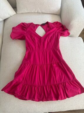 French Connection Pink Mini Dress with Puff Sleeves